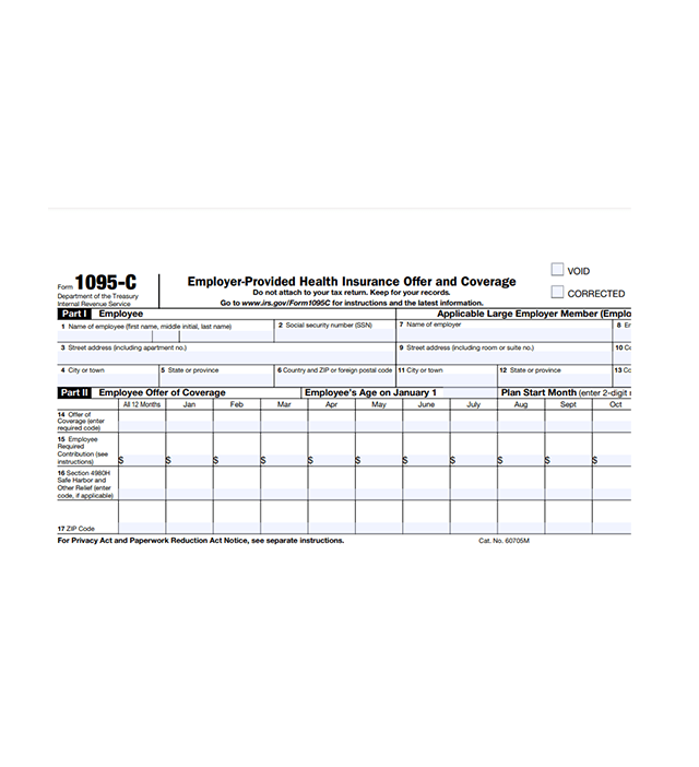 A picture of an irs form for employees.